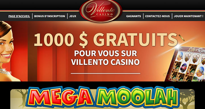 Mega Moolah gagnants Canadiens au Villento Casino